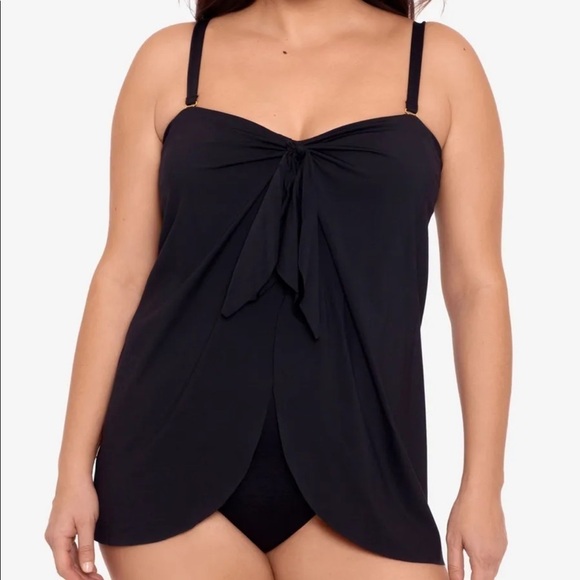 RALPH Lauren Plus Size Beach Club Solids Flyaway Convertible One-Piece - Picture 1 of 5